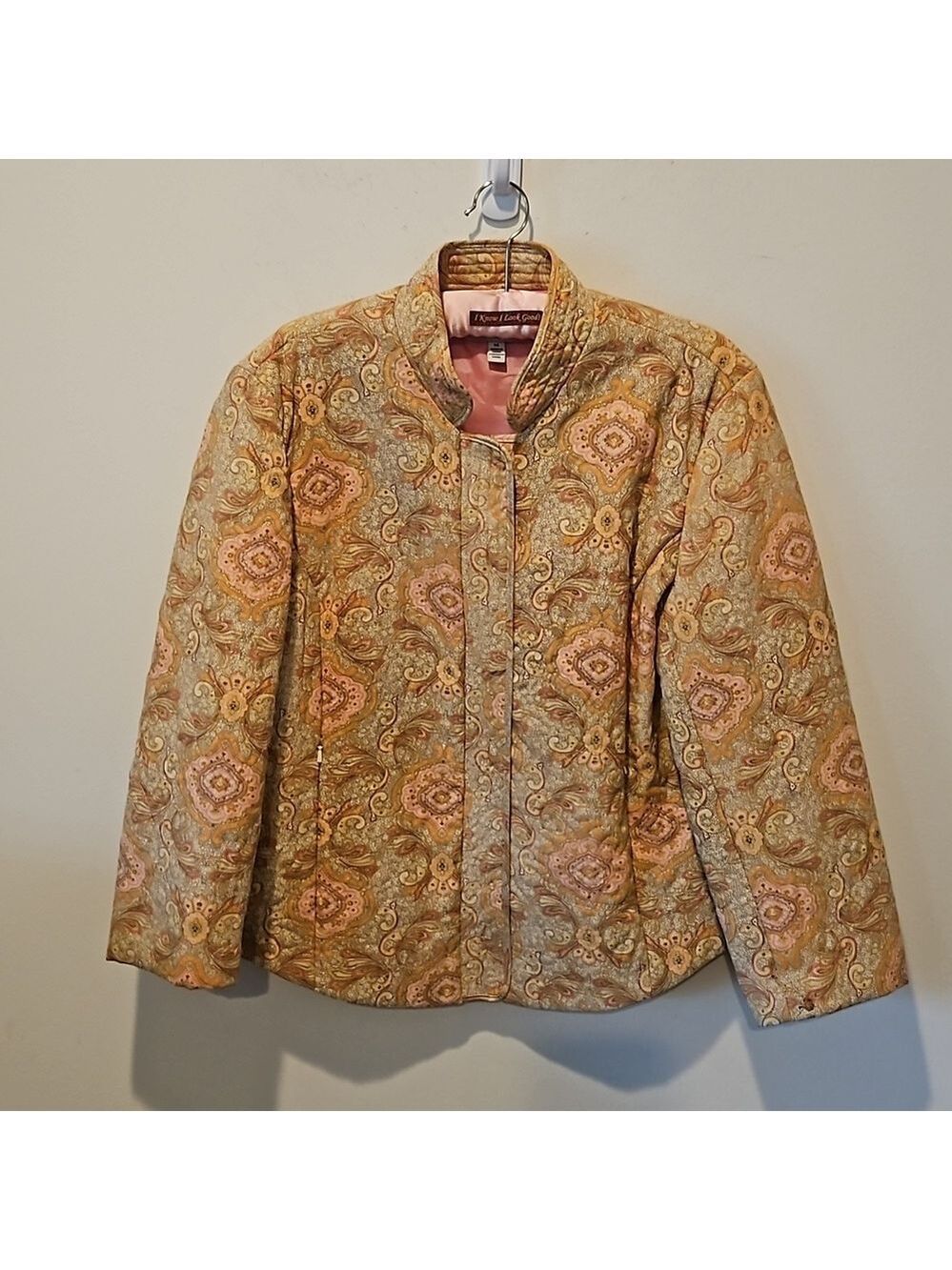 DAVID BROOKS VINTAGE WOMEN'S MULTICOLOR PAISLEY SNAP-UP JACKET SIZE 14
